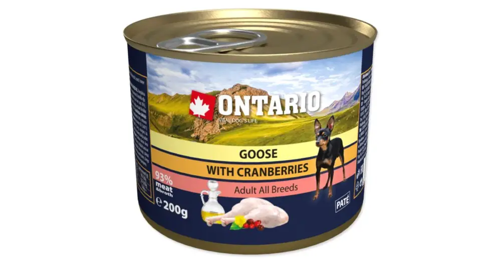ONTARIO mini goose, cranberries, dandelion and linseed oil 200g Zlevněný