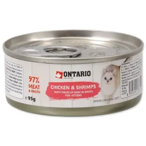 ONTARIO Kitten Chicken Pieces + Shrimp 95g Hit Sezóny