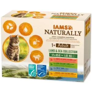 Akční Nabídka IAMS Cat Naturally výběr z mořských a suchozemských mas v omáčce multipack