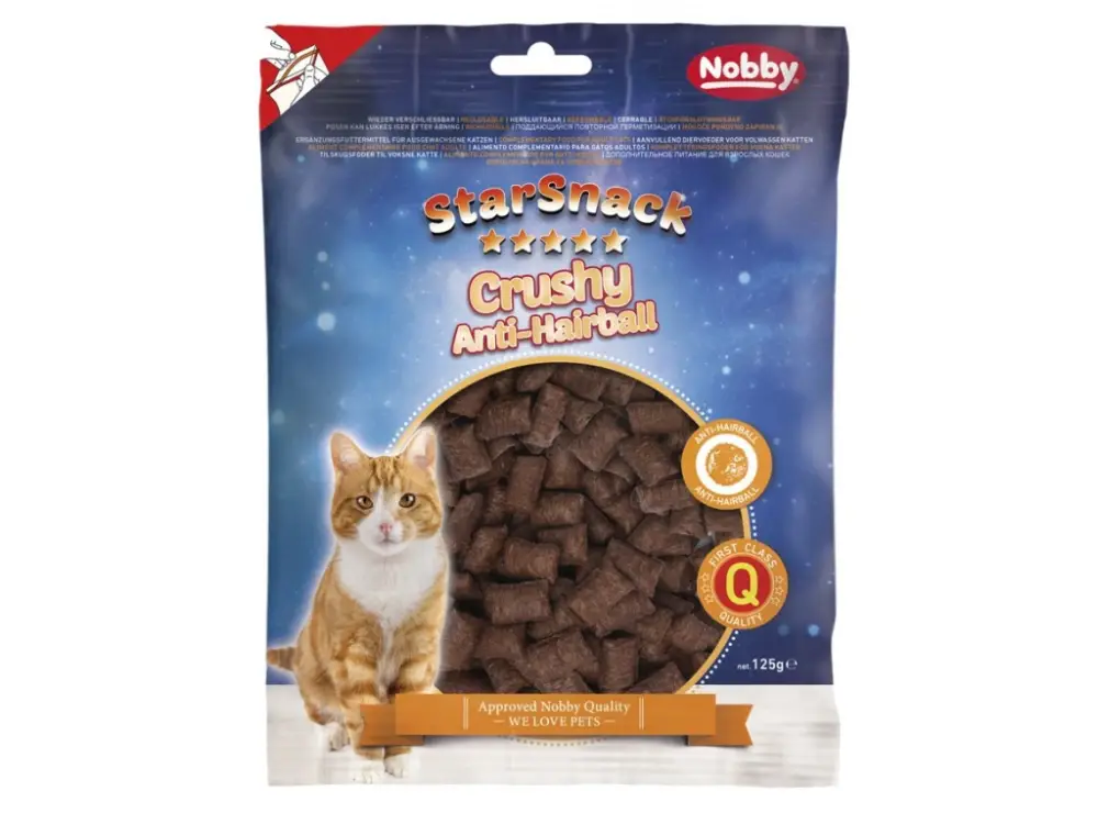Levný Nobby StarSnack Cat Crushy Anti-Hairball křupavé polštářky 125g