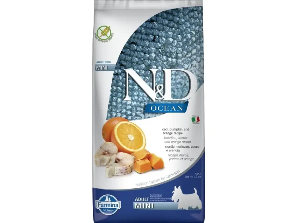 Nízká Cena N&D Ocean Dog Grain Free Adult Mini Codfish & Pumpkin & Orange 7kg