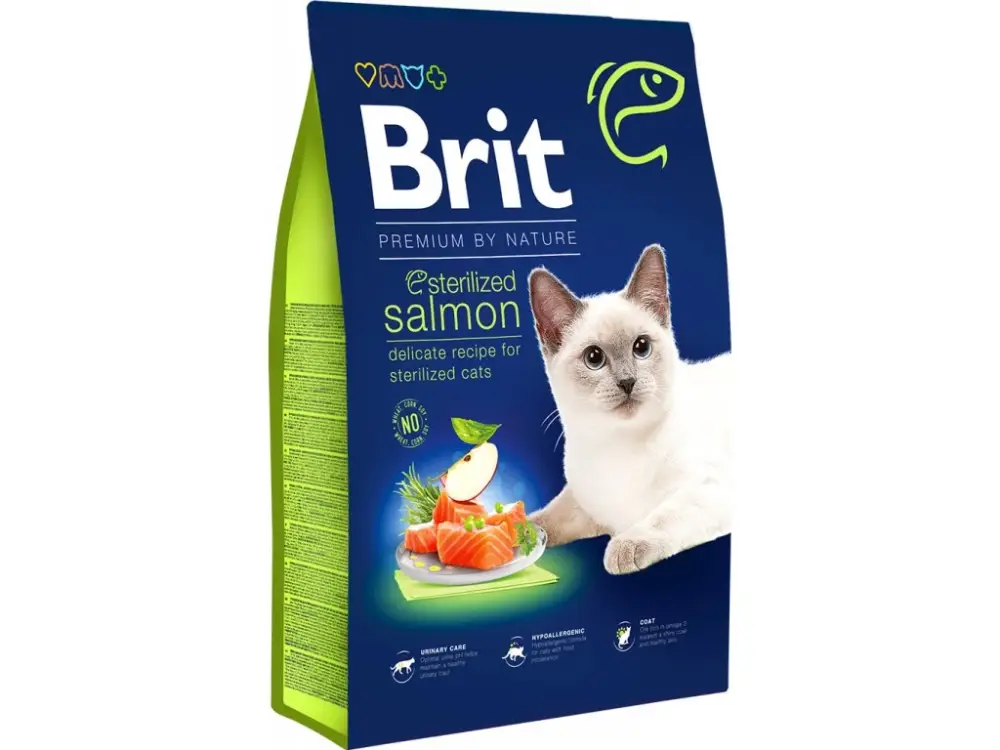 Brit Premium Cat by Nature Sterilized Salmon 8kg Ověřený