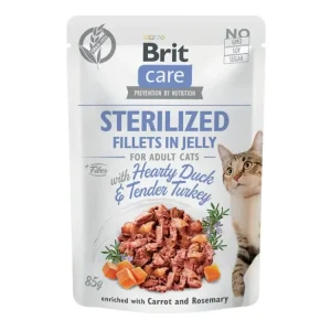Omezená Nabídka Brit Care Cat Fillets in Jelly Steril Duck&Turkey 85g