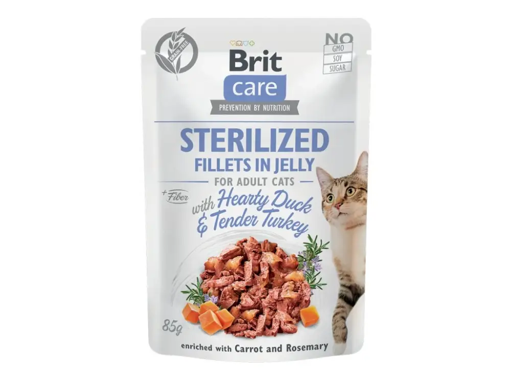 Omezená Nabídka Brit Care Cat Fillets in Jelly Steril Duck&Turkey 85g