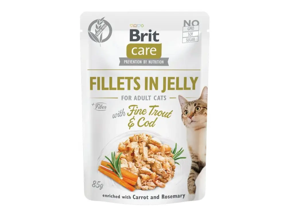 Vrácení Zdarma Brit Care Cat Fillets in Jelly with Trout&Cod 85g