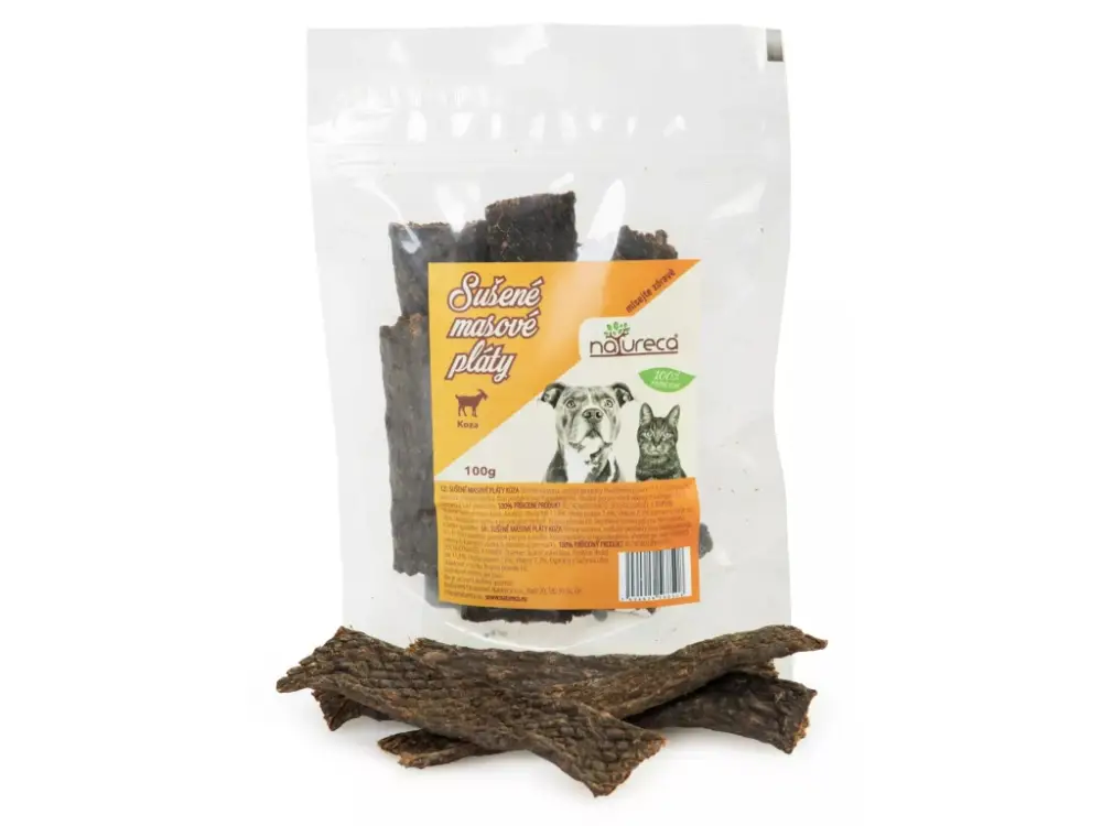 Levný NATURECA 100% Masové pláty Koza pochoutka pro psy a kočky 100g