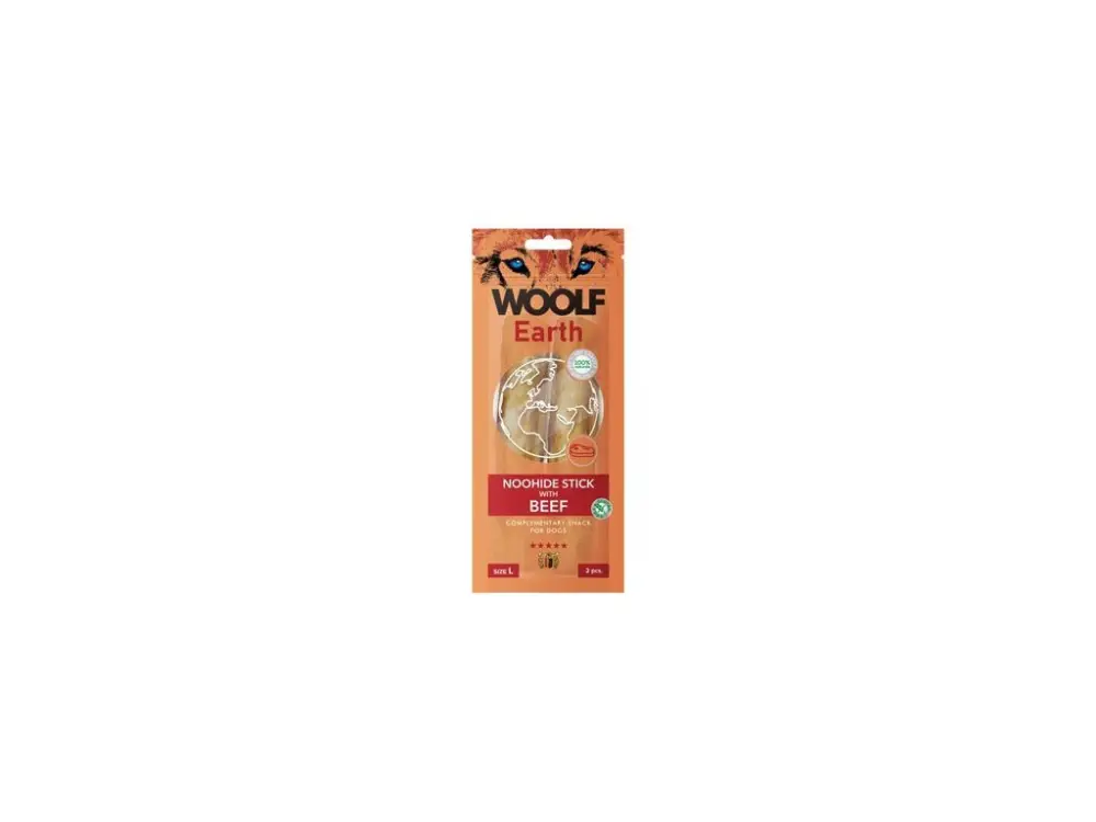 Výhodná Nabídka Woolf pochoutka Earth NOOHIDE L Sticks with Beef 85g