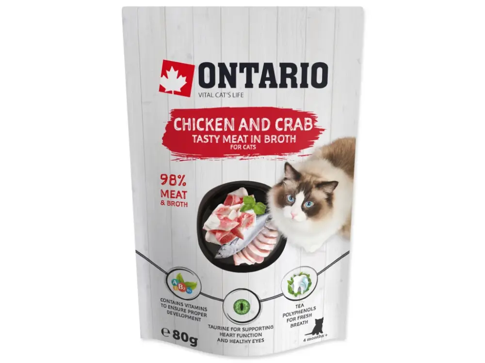 Ihned K Objednání Kapsička ONTARIO Cat Chicken and Crab in Broth 80 g