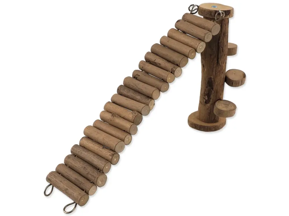 Prolézačka SMALL ANIMALS dřevěná se schůdky 30 cm Akční Cena