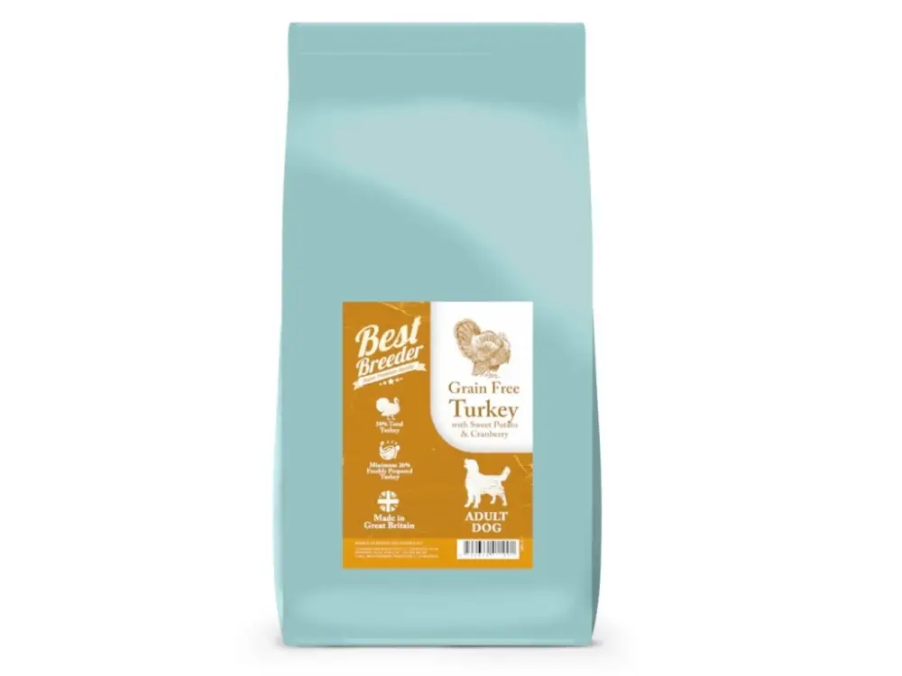 Zlevněný Best Breeder Grain Free Turkey, Sweet Potato & Cranberry 12 kg