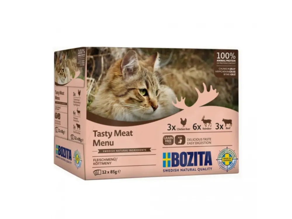 Nejprodávanější Bozita Cat kapsička kousky masa v želé multipack 12x85g