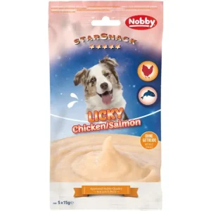 Nobby Starsnack Licky Dog Masové pyré kuře s lososem 5x15g Horká Nabídka