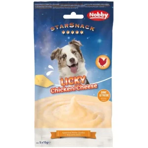 Nobby Starsnack Licky Dog Masové pyré kuřecí se sýrem 5x15g Objednat Nyní