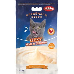 Horká Nabídka Nobby Starsnack Licky Cat Masové pyré kuřecí se sladem 25x15g