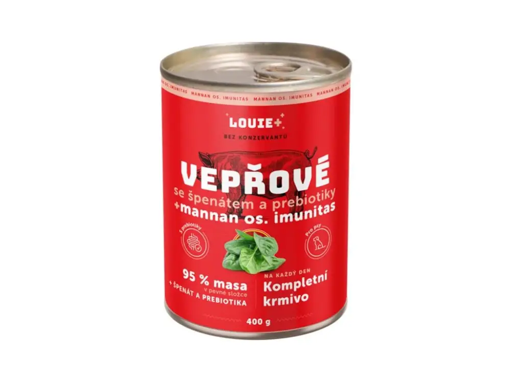 Louie pro psy vepřové se špenátem a prebiotiky 400g Nejlepší Cena