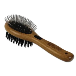 Originální Bamboo Groom Malý kartáč kombinovaný se štětinami a nerezovými hroty