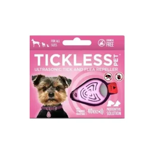 TICKLESS PET Ultrazvukový odpuzovač klíšťat a blech pro psy Růžová Speciální Cena