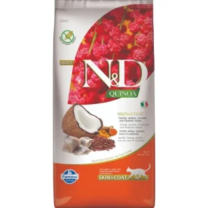 N&D QUINOA Cat GF Skin & Coat, Herring & Coconut Adult 5 kg Oblíbený