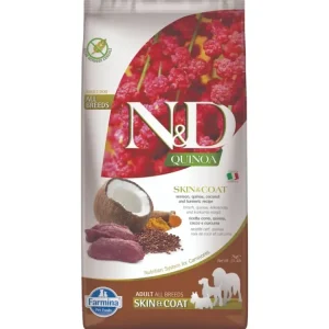 Bezpečná Platba N&D QUINOA Dog GF Skin & Coat, Venison & Coconut Adult Medium & Maxi 2,5 kg