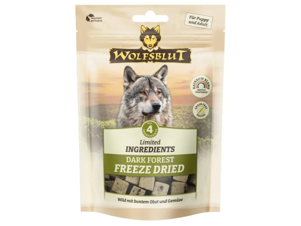 Jen Po Omezenou Doba Wolfsblut Dog Freeze Dried Lim.Ingred. Dark Forest 40g