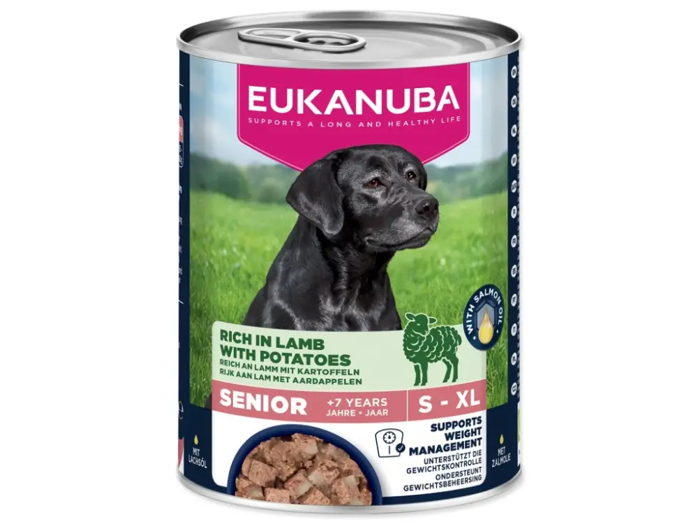 Odeslání Ihned Konzerva EUKANUBA Senior bohatá na jehněčí s bramborami 400 g