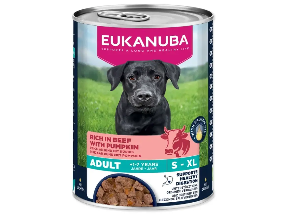 Novinka Konzerva EUKANUBA Adult bohatá na hovězí s dýní 400 g