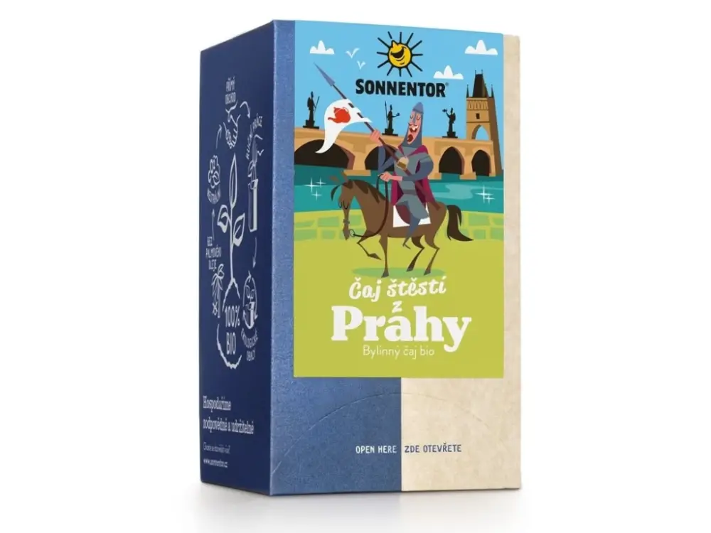 Akce Sonnentor Čaj štěstí z Prahy, porcovaný čaj, BIO, 18 ks