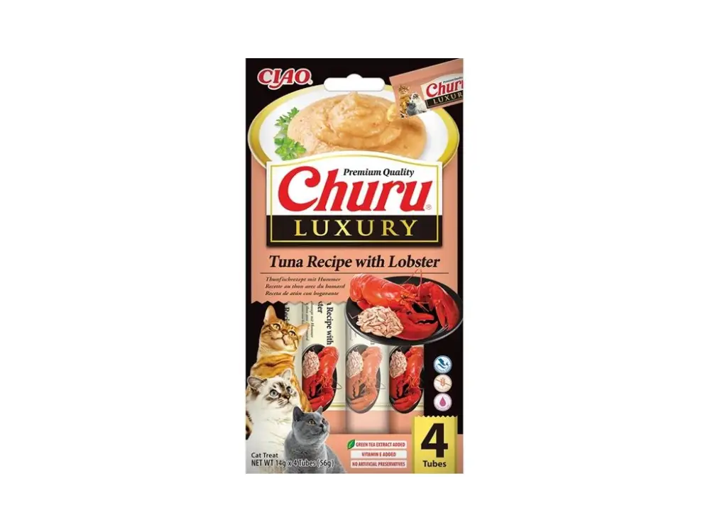 Inaba Churu Cat Luxury tuňák s humrem 4x 14g Omezená Nabídka