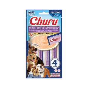 Časově Omezené Inaba Churu dog snack losos a krevety 4x14 g