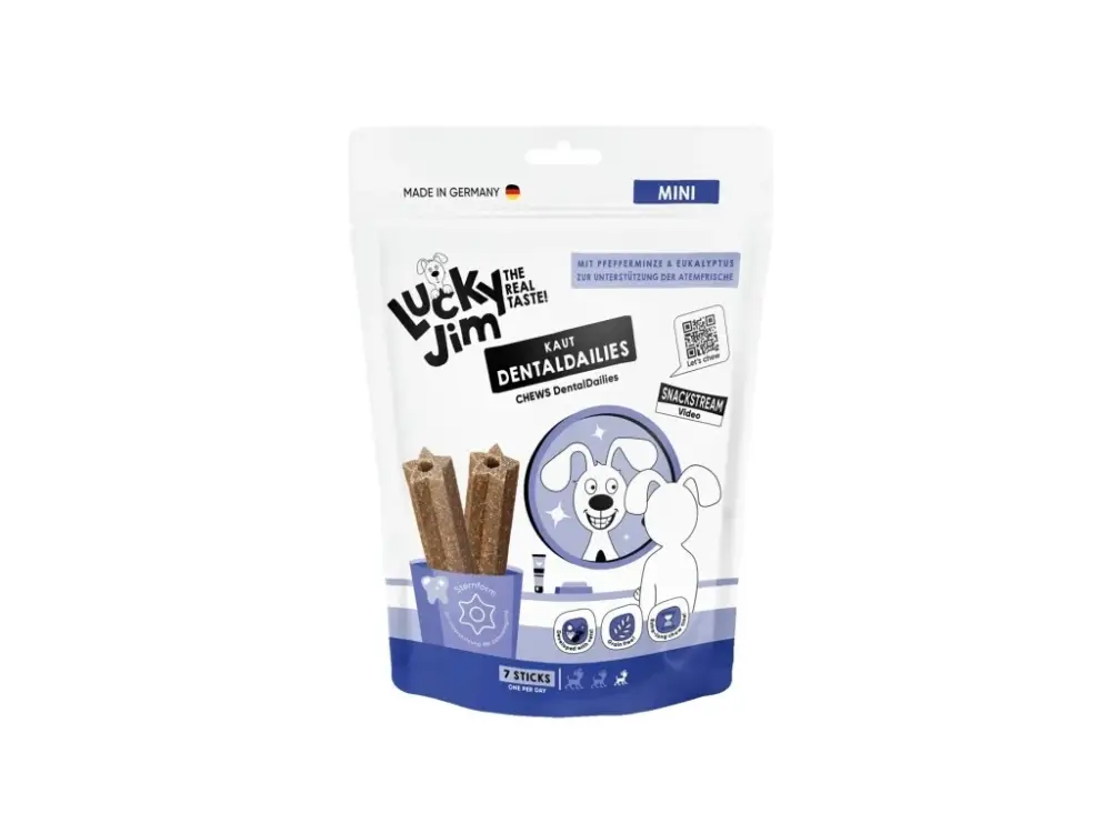 Must-Have Lucky Jim DentalDailies Dentální tyčinky s mátou Mini 170 g