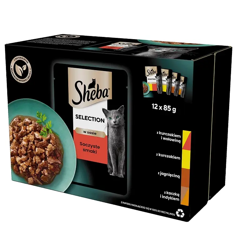 Přímo Od Výrobce Sheba Selection in Sauce kuře hovězí jehně kachna krůta 12 x 85 g