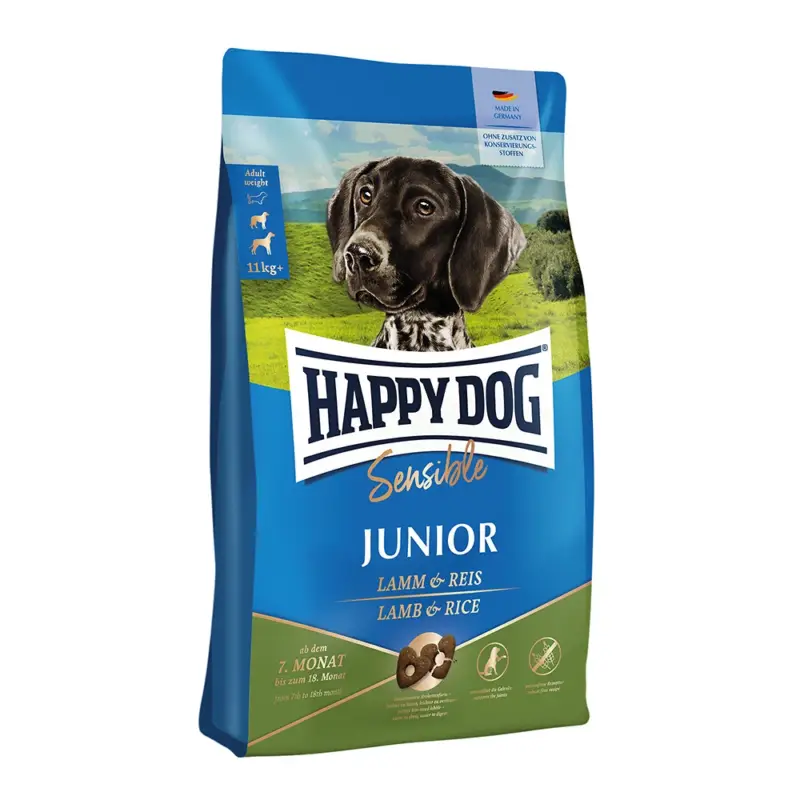 HAPPY DOG Sensible Junior, suché krmivo, jehněčí/rýže 10 kg Oblíbený