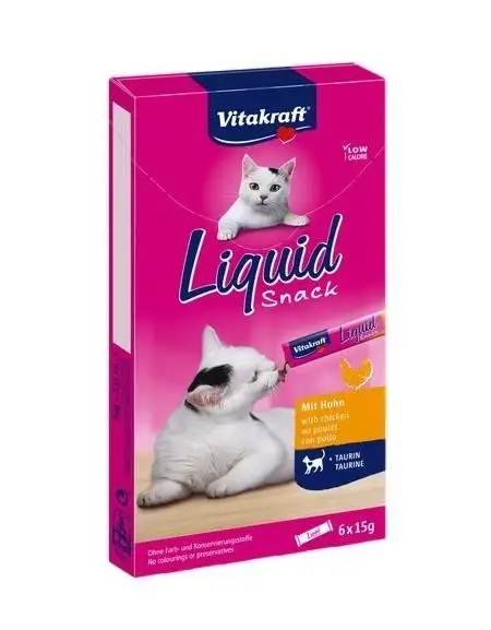 Sezónní Sleva Vitakraft Cat Liquid-Snack s kuřecím masem 6x15g