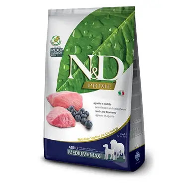 FARMINA N&D Prime canine LAMB & BLUEBERRY ADULT MEDIUM & MAXI 12kg Nejlepší Cena