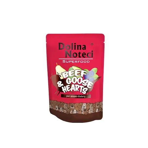 Poslední Šance DOLINA NOTECI SUPERFOOD hovězí s husím srdcem 300g mokré krmivo pro psy