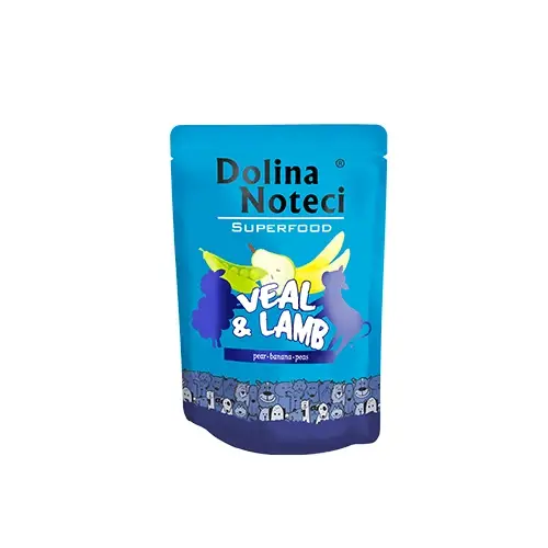 DOLINA NOTECI SUPERFOOD telecí a jehněčí 300g mokré krmivo pro psy Akce