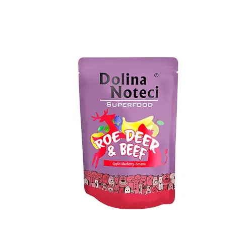 DOLINA NOTECI SUPERFOOD srnčí a hovězí maso 300g mokré krmivo pro psy Omezená Nabídka