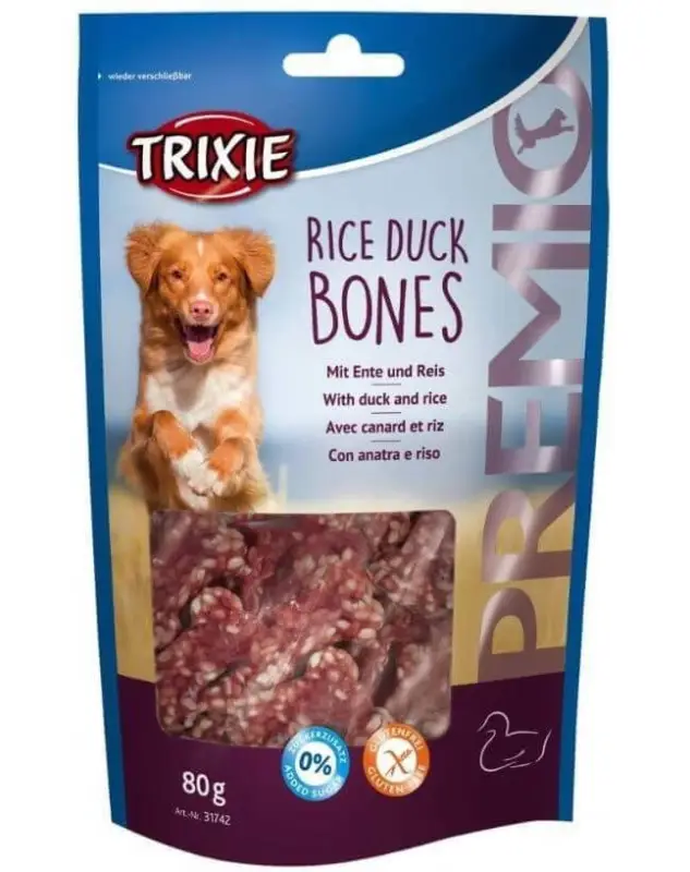 TRIXIE PREMIO Kosti s kachnou a rýží 80 g Zlevněný