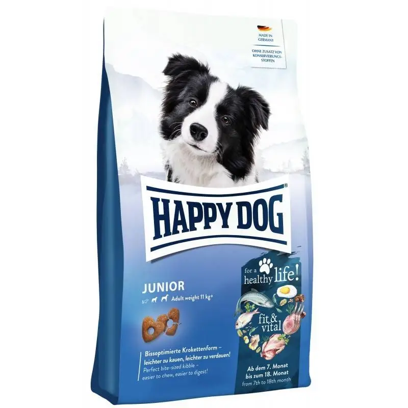 Oblíbený HAPPY DOG FitVital Junior, suché krmivo, pro štěňata, 7-18 měsíců, 10 kg