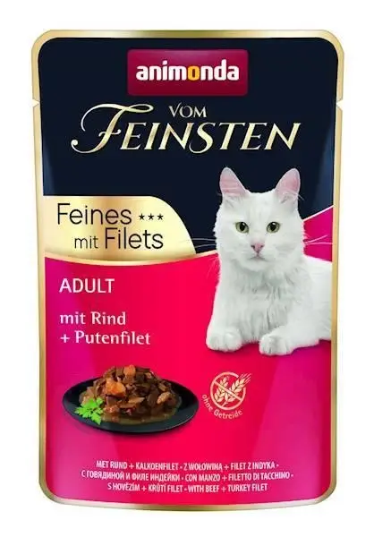 ANIMONDA Cat Vom Feinsten Adult Hovězí + krůtí filé 85g kapsička Akční Nabídka