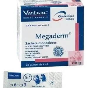 Vrácení Zdarma VIRBAC Megaderm 28x4 ml doplněk stravy pro psy a kočky do 10 kg na kožní problémy