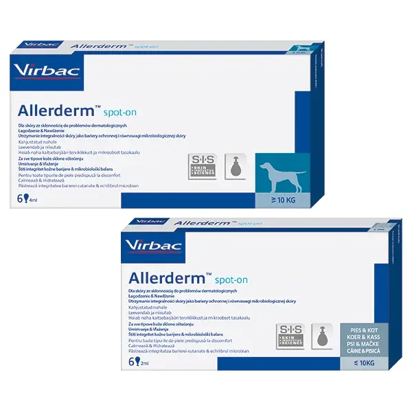 VIRBAC Allerderm Spot on 6 x 4 ml psy nad 10 kg Víkendová Akce