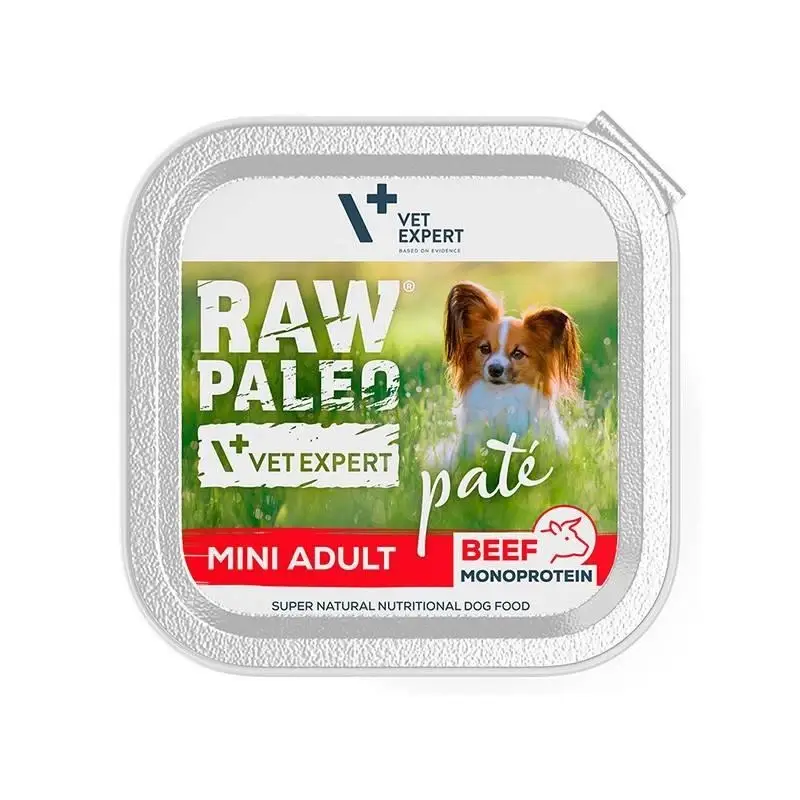 Akční Nabídka Vetexpert RAW PALEO PATE MINI adult beef 150g - tác s hovězím masem