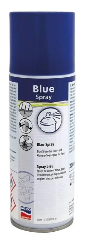 Oblíbený Kerbl Modrý barevný sprej pro péči o kopyta a kopytní kůži, modrý sprej 200 ml