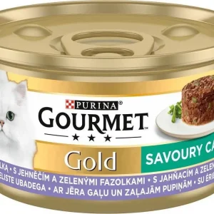 Vrácení Zdarma Purina Gourmet Gold Savoury Cake s jehněčím masem a zelenými fazolkami 85g