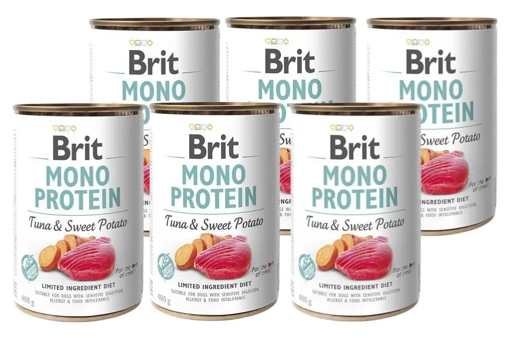 BRIT MONO PROTEIN TUNA & SWEET POTATO 6x400g Expresní Doručení
