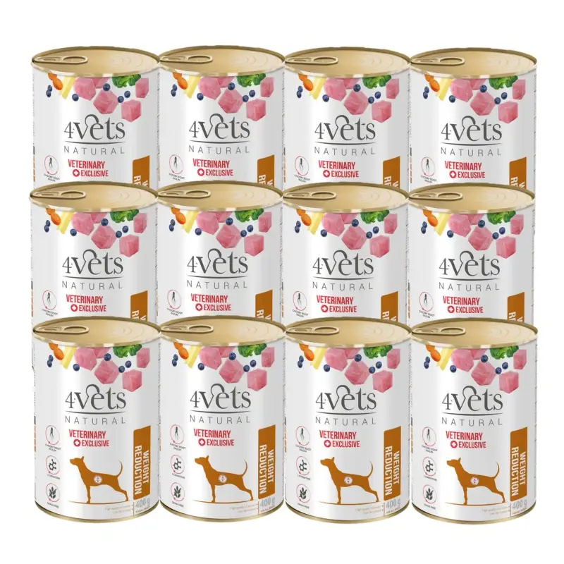 DOLINA NOTECI 4Vets pro psy Snížení hmotnosti 12x400g SLEVA 2% Dokud Zásoby Vydrží