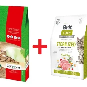 JRS Cat's Best Original (Eko Plus) dřevěné stelivo 40l+ BRIT Care Cat Grain-Free Sterilized Immunity Support 7kg SLEVA 3% Nejlepší Volba
