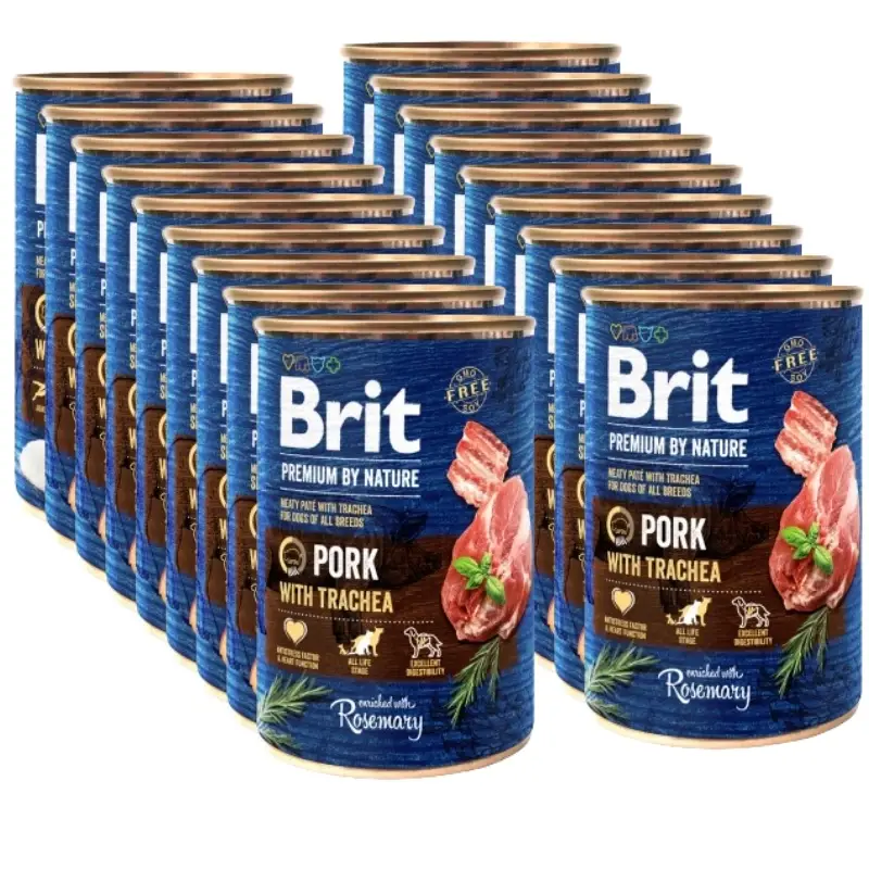 Top Prodej Brit Premium by Nature Pork with Trachea 24x400g SLEVA 3%