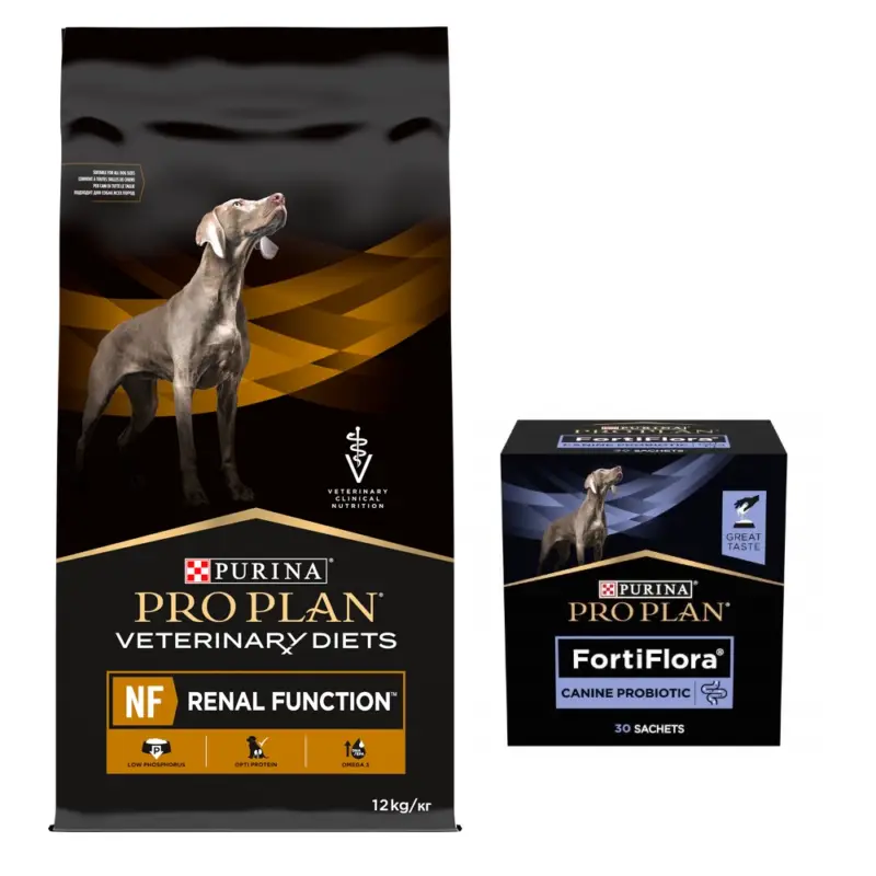 Jen Po Omezenou Doba PURINA Veterinary PVD NF Renal Function 12kg + PURINA PVD FortiFlora Dog 30 x 1g